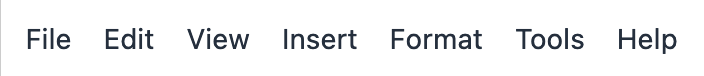 Image of the TinyMCE menu bar