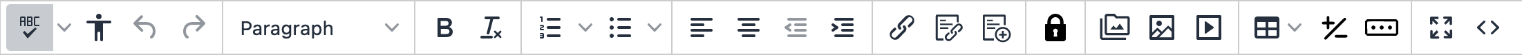 Image of the TinyMCE toolbar