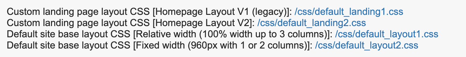 4 links to CSS files
