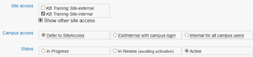 Internal only settings for a document
