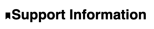 Example of a heading titled, "Support Information" where the heading is preceded by a bookmark icon indicating the heading has an anchor