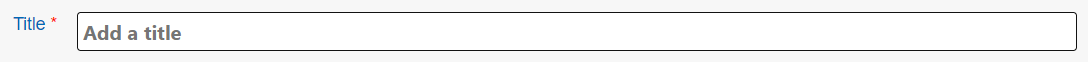The Title section of the document creation screen.