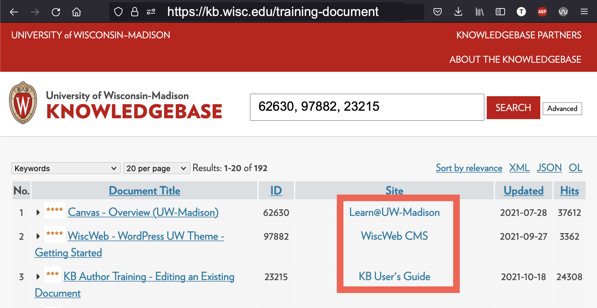 Unified KB results when a non-unique cleanUrl is entered resulting in three different documents all with the same cleanurl