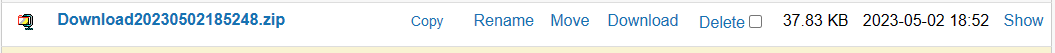 document attachments showing a created zip file