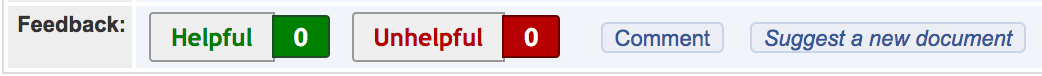 Helpfulness rating feedback as seen on the bottom of a kb live site document